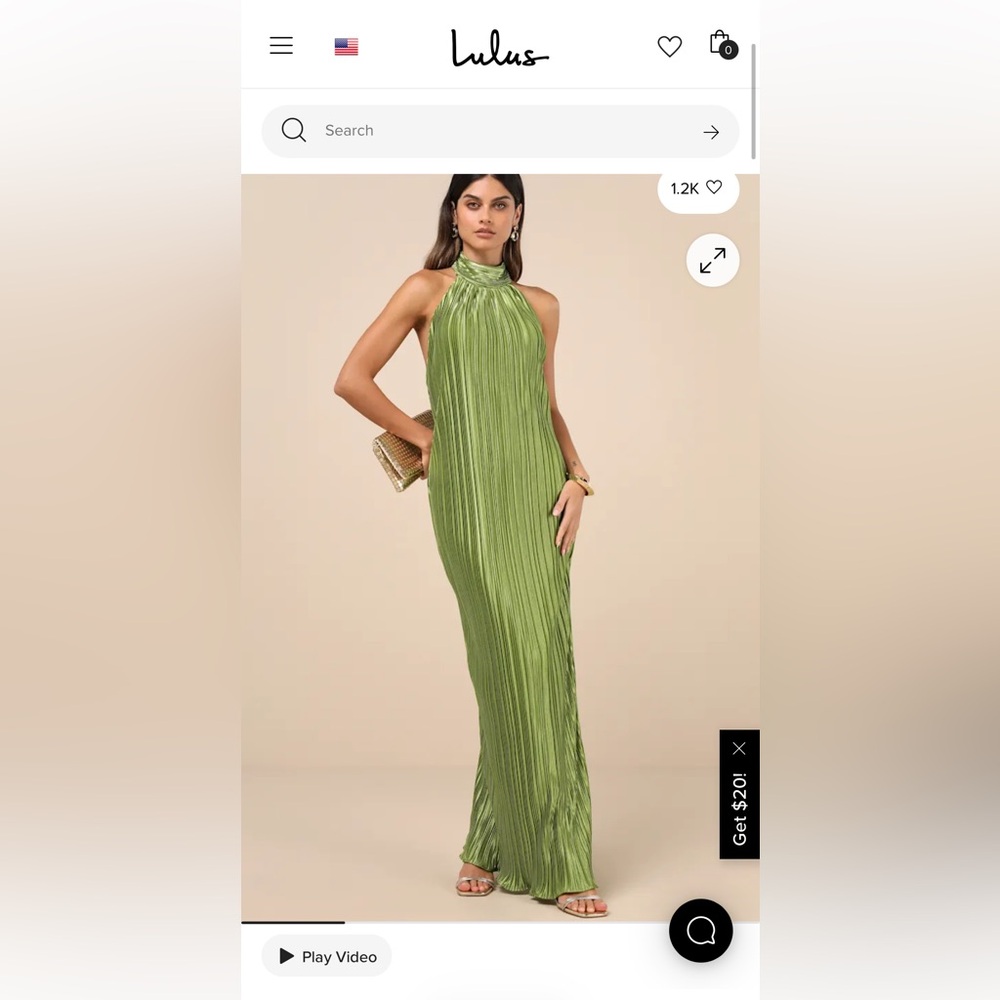 Lulus Green Halter Maxi Dress